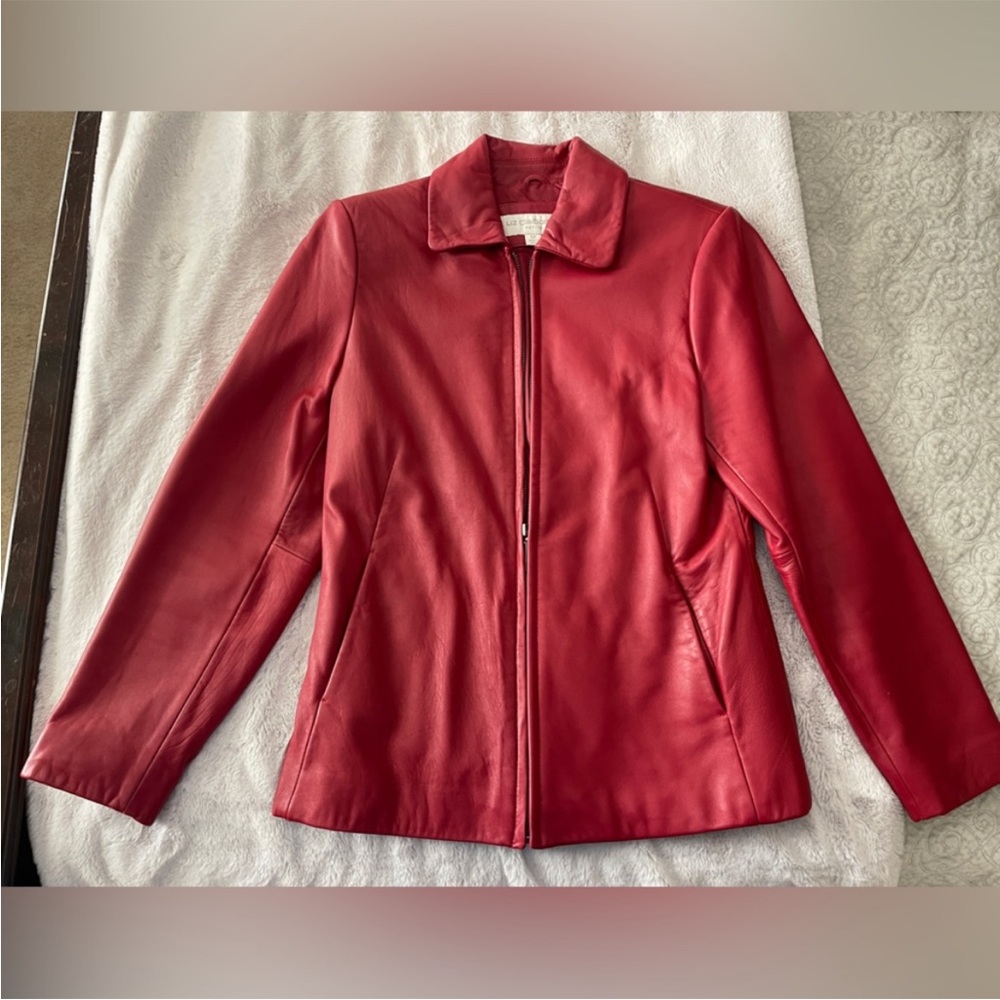 Liz Claiborne red leather jacket